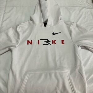 Nike White Kid’s Hoodie with Red and Black Accents